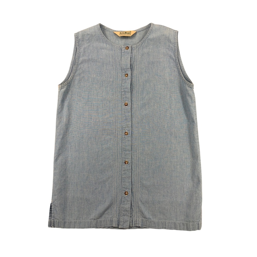 VNTG LL Bean 80/90's era Chambray button-up Granola Gorpcore Coastal Chic